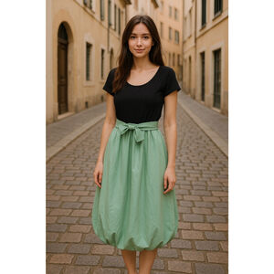 City Chic Black Green Midi Dress Plus Size 16